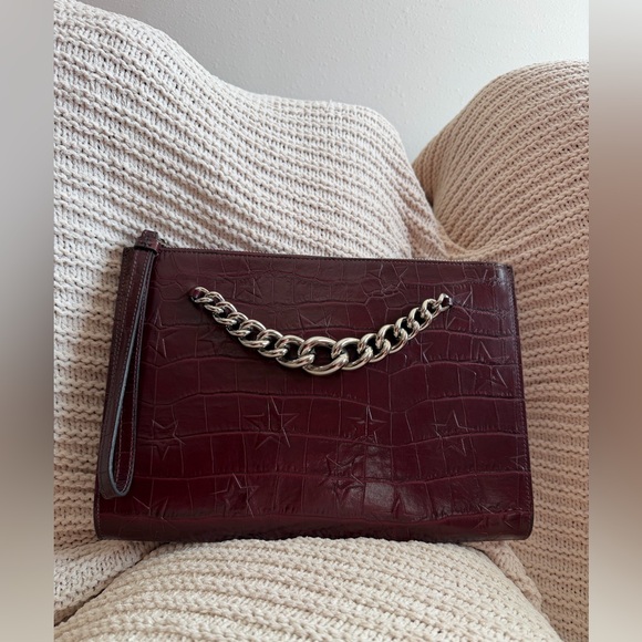 Claudia Firenze Convertible Clutch/Crossbody Star Embossed Italian Leather